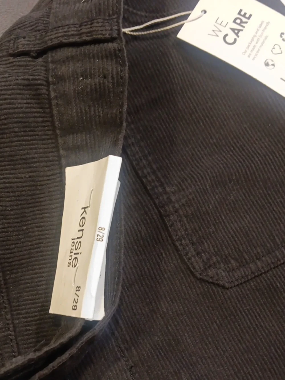 NWT! Kensie Black Button-Down A-Line Corduroy Skirt with Patch Pockets